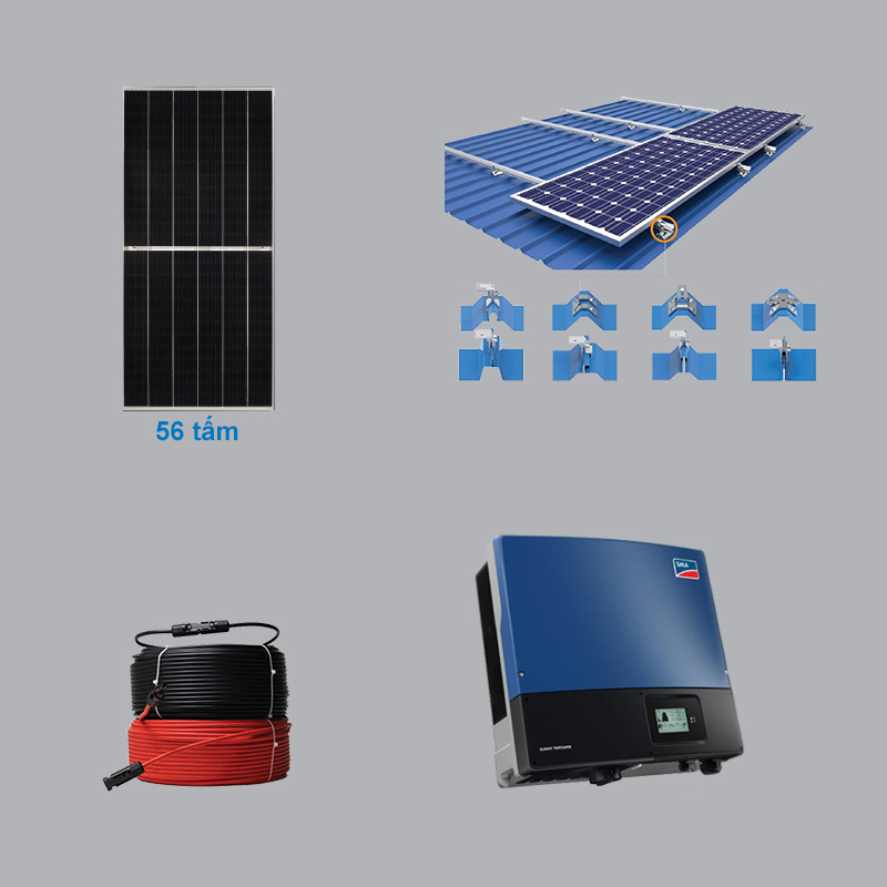 Hệ thống điện mặt trời 25-76 kwp 3 pha