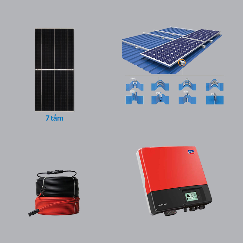 Hệ thống điện mặt trời 3-22 kwp 1 pha